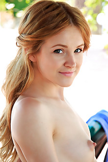 Alice May in Merro by Rylsky outdoor redhead green eyes puff...