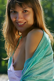 Alina in City Lake by Thierry Murrell outdoor sunny blonde brown eyes boobies shaved