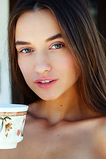 Gloria Sol in Cup Of Tea by Arkisi outdoor sunny brunette gr...