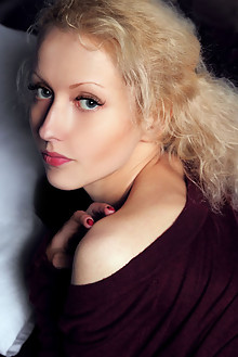 Liuba in Evocative by Iona indoor blonde blue eyes shaved pu...