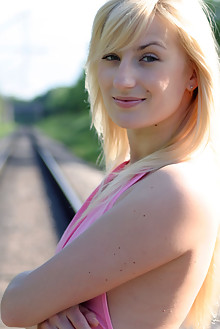 Presenting Margo H by Angela Linin outdoor sunny blonde blue...